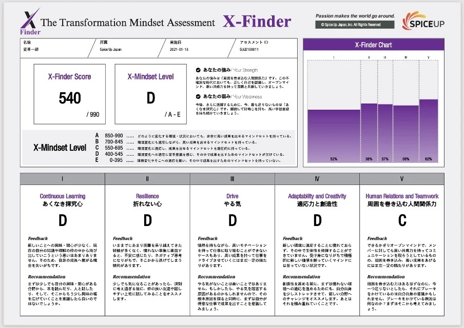 X-Finder 診断レポート（シングル受検）サンプル